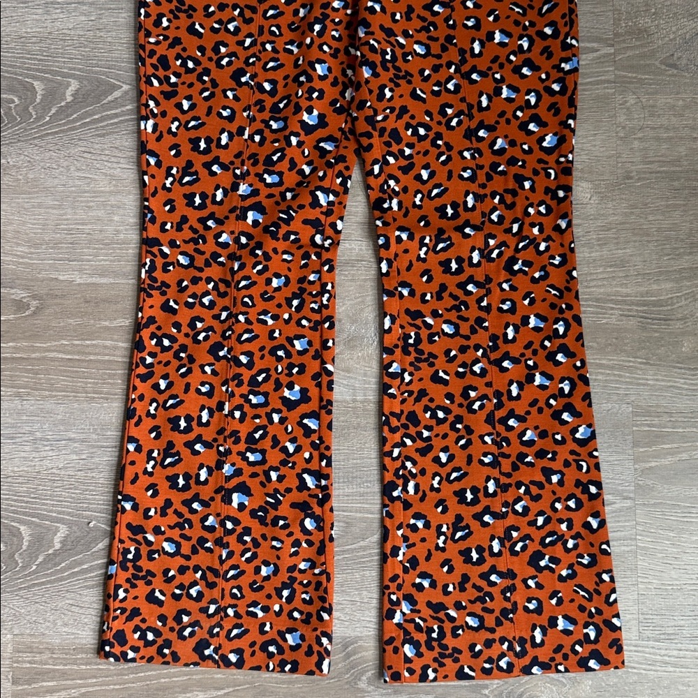 NEW Maeve Anthropologie Leopard Animal Print Flare Kick Pants Small - Picture 7 of 9